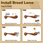 Bird Wooden Bread Lame, Handcrafted Dough Scoring Knife for Sourdough Slashing,Precision Scorer Tool with 10 Replacement Razor Blades