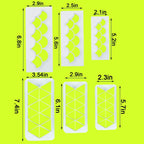 12 Pcs Cake Fondant Cutter, Fish Scale Fondant Cutters 4 Size Geometric Biscuit Cutters Cake Decorating Cookie Cutter Cake Border Decorating Tool for Square & Hexagon Cookie Cutters