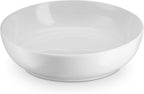 KooK Pasta Bowl, Salad Bowls, Bowls, Serving Bowls, Soup, Ceramic, Large Capacity, Microwave & Dishwasher Safe, Set of 4, 40 Oz, (White)