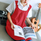 NEWGEM Japanese Linen Cross Back Cooking Aprons for Women Men with Pockets Cute for Baking Kitchen