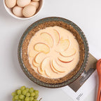 Sweejar Ceramic Pie Dish - Round Non-Stick Baking Pan for Dinner & Dessert, 10 Inches (Blue)