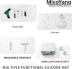 Silicone Dish Drying Mat for Multiple Usage,Easy clean,Eco-friendly,Heat-resistant Silicone Mat for Kitchen Counter or Sink,Refrigerator or Drawer Liner White 5XL 36inches x 18inches