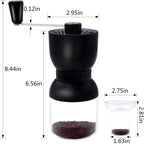 LHS Manual Coffee Grinder with Ceramic Burrs, Hand Coffee Bean Grinder with 2 Containers Adjustable Coarseness for Home, Office and Travelling