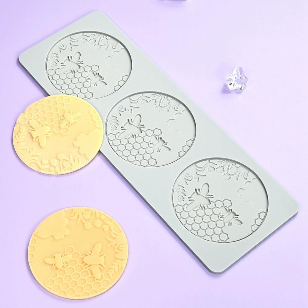 TUKE 3D Honeycomb Lace Fondant Mold Lace Beehive Wedding Cake Silicone Mousse Sugar Craft Icing Mat Pad Pastry Baking Tool (B_ Honeycomb)