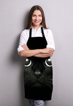 Black Cat Face Kitchen Cooking BBQ Chef Apron,Funny Apron for Men, Women - Dad Presents, Presents for Men - Birthday, Mothers Day Presents for Mom, Wife, Husband, Brother, Friends