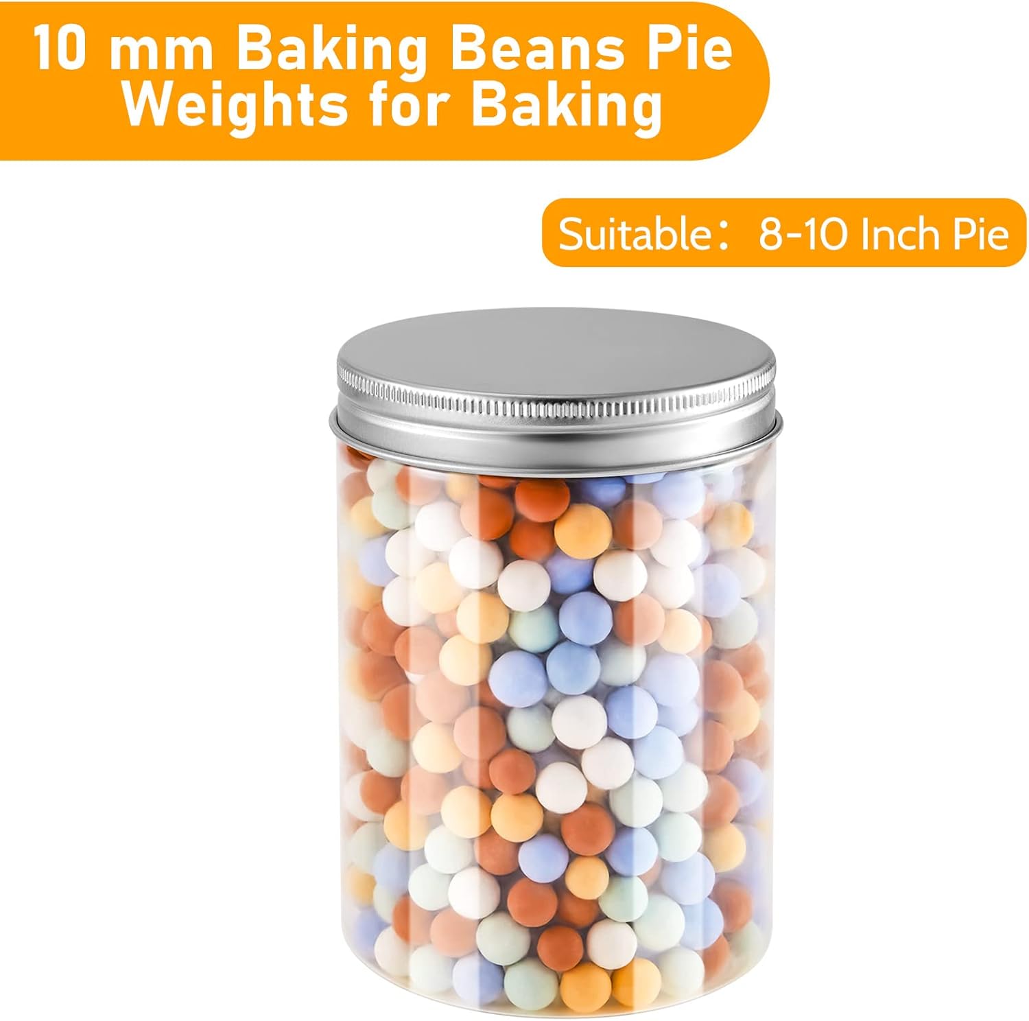 Tessco Pie Weights for Blind Baking, 3.2 lb Ceramic Pie Weights Beads to The Rim Crust Reusable Ceramic Stoneware with Plastic Container(Cute Colors)