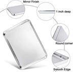 TeamFar Baking Sheet with Cooling Rack, Stainless Steel Half Size Cookie Sheet Pan and Baking Rack Set, 20’’×14’’×1’’, Non Toxic & Rust Free, Thick & Heavy Duty, Mirror Finish & Dishwasher Safe