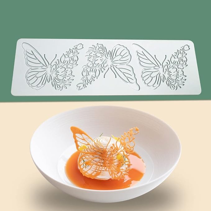 Hollow Leaf Silicone Mold Chocolate Candy 3D Hollow Leaf Candy Mold Food Cooking Meals Decorations Fondant Mold Polymer Clay Molds (Butteryfly L_11.24x3.6x0.12inch)