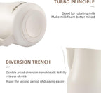 MHW-3BOMBER Milk Frothing Pitcher 12oz/350ml Milk Frother Cup Espresso Steaming Pitcher Stainless Steel Milk Frother Cup Barista Latte Art Round Spout Milk Jug White P6013W-OS