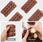La chat 4 Packs Silicone Molds for Chocolate, Food Grade no-stick Baking, candy and butter Mold with different shape (4 packs different style)