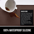 GORILLA GRIP Silicone Coffee Mat, Espresso Drink Bar Station Accessories, Waterproof Heat-Resistant Dish Drying Mats, Stay in Place on Kitchen Counter, Home Kitchen Decor Essentials, 11.5x18.5, Brown