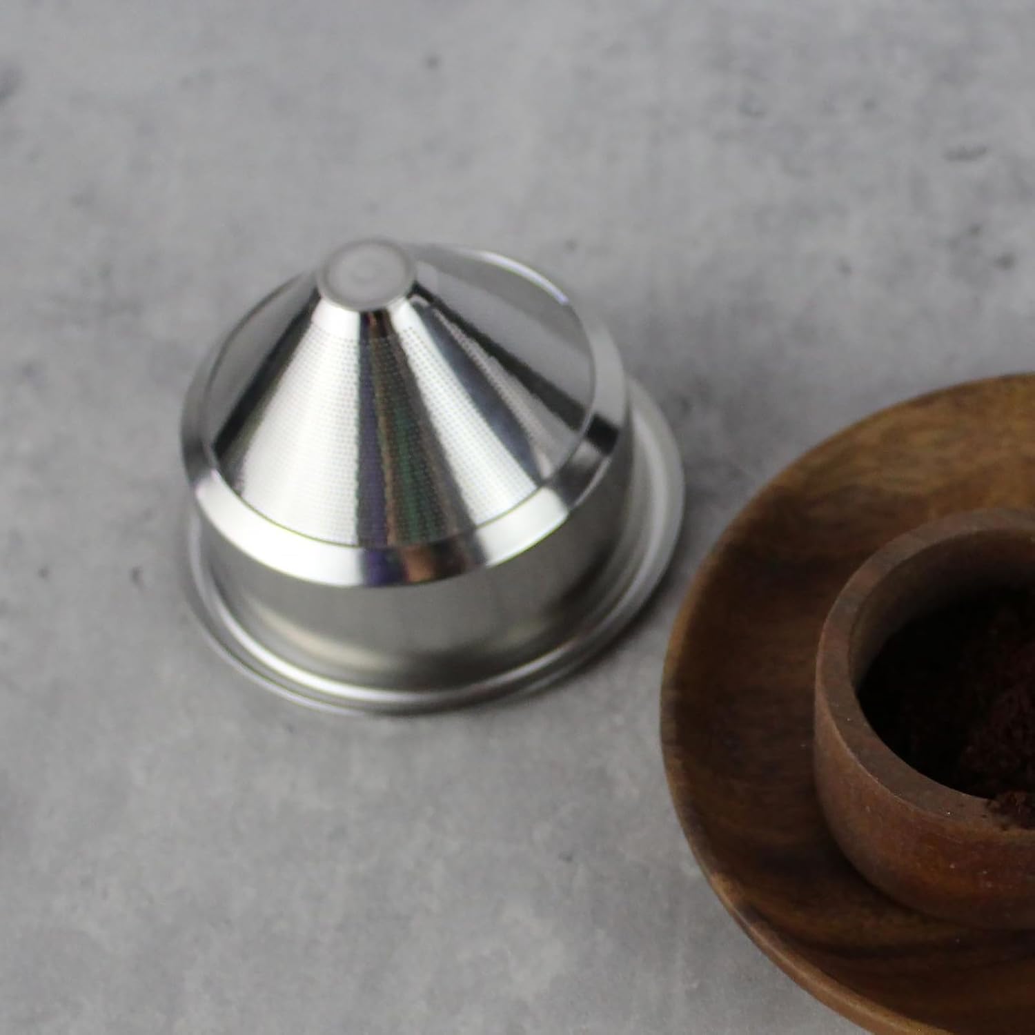 58mm High Extraction Filter Basket, Cone Shaped Precise Extraction Micro Sieve Filter Basket 304 Stainless Steel for Home, Coffee Shop Commercial Use