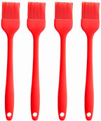 Silicone brush, Oil Brush for BBQ Kitchen Cooking Baking and Grilling (4 PCS,red)