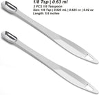 2 Pcs 1/8 Teaspoon (0.63 mL | 1/8 Tsp | 0.63 cc | 1/64 oz) Stainless Steel Single Measuring Spoon, Long Handle Metal Measuring Spoon, Kitchen Gadgets for Cooking & Baking