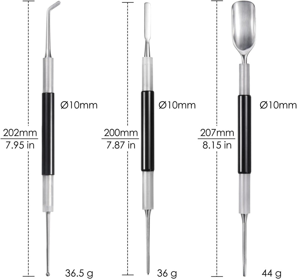 Latte Art Set (3 Tools) for Latte Art, Cappuccino and Espresso, SANTOW Espresso Latte Art Tools, Spoon & Lance, Spatula & Spike and Knob & Hook Decorating Pen Set 3 Pieces