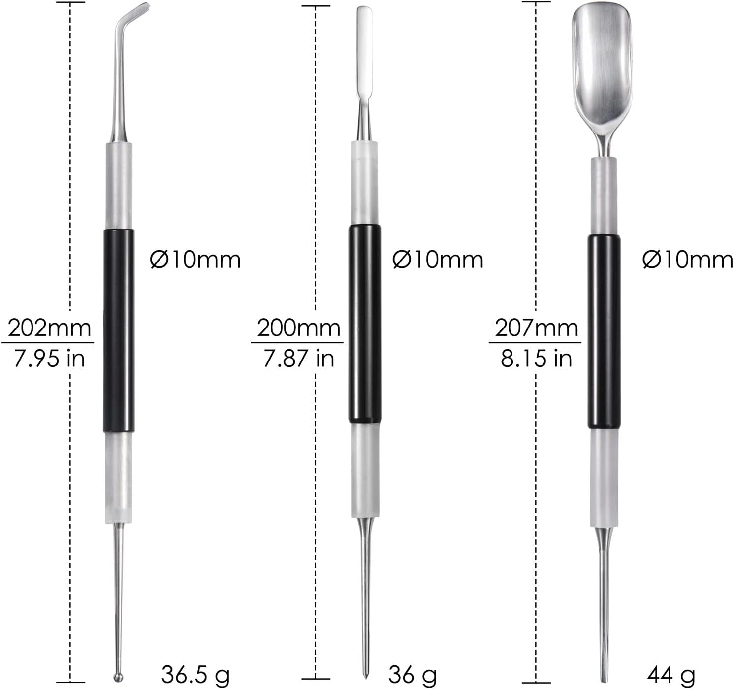 Latte Art Set (3 Tools) for Latte Art, Cappuccino and Espresso, SANTOW Espresso Latte Art Tools, Spoon & Lance, Spatula & Spike and Knob & Hook Decorating Pen Set 3 Pieces