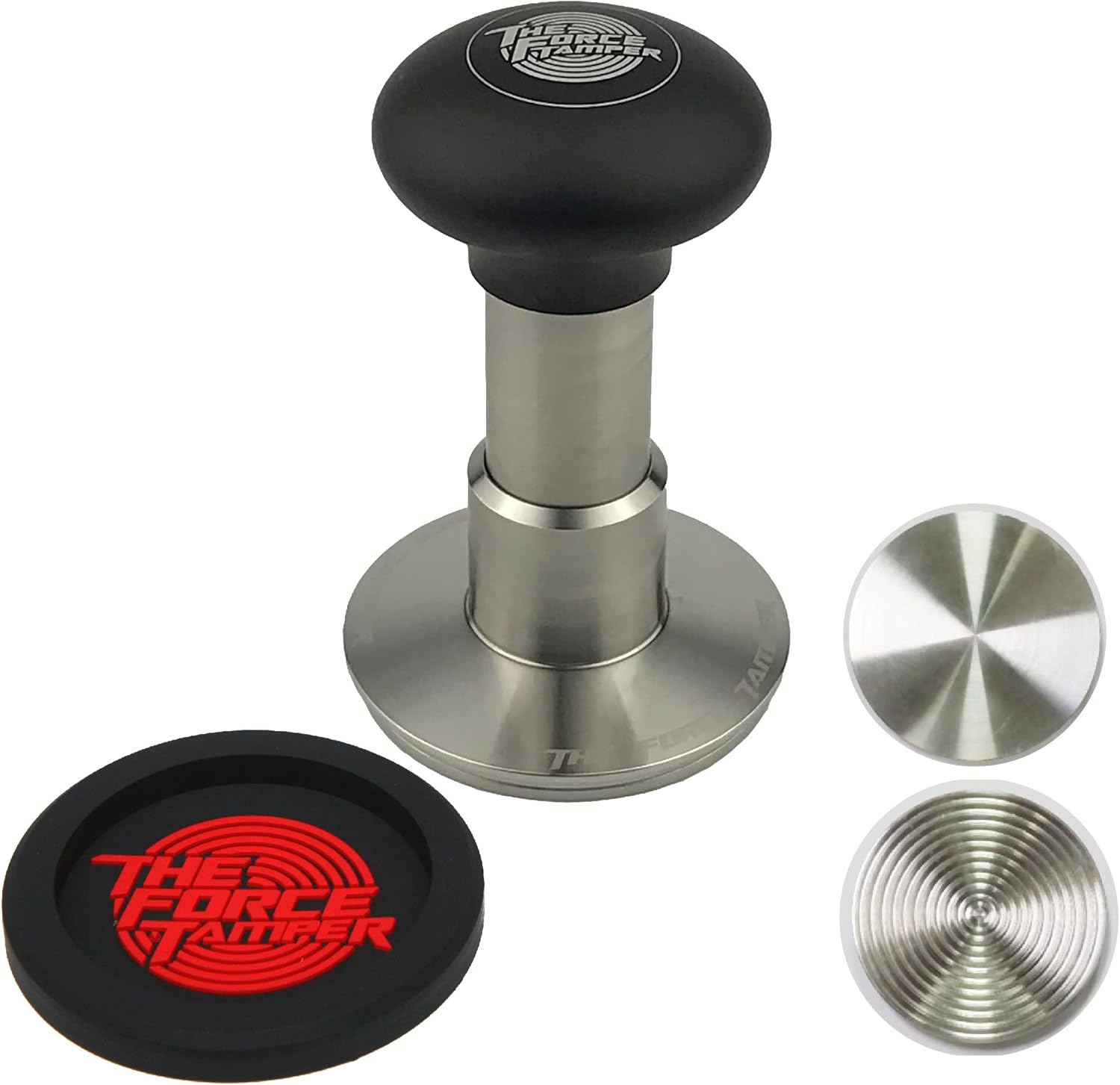 The Force Tamper Automatic Impact Coffee Tamper Adjustable Const Pressure and Autoleveling Extend Set New (Jelly, 53.00mm)