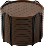 Coasters,Drink Coasters Set of 8 with Holder (Coffee, 12pcs)