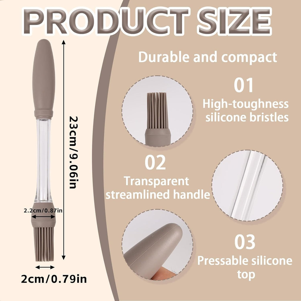 6pcs Basting Brush for Cooking, Silicone Heat Resistant Grilling Basting Brush with Hollow Handle for Cooking BBQ Baking Spreading Oil Sauce Butter Pastry Food Tool Kitchen Gadget(Grey & Blue)