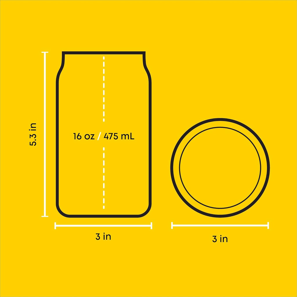 JoyJolt Disney Mickey Mouse and Friends Color Sketch Glass Tumblers with Lids and Straws, 16oz Glass Cups with Lids and Straws, Can Shaped Drinking Glasses Set of 4, Disney Gifts for Adults