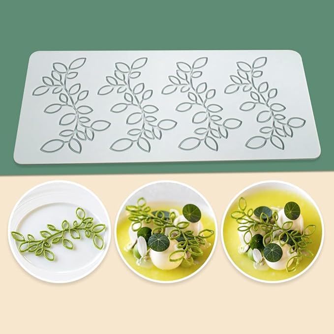 Hollow Leaf Silicone Mold Chocolate Candy 3D Hollow Leaf Candy Mold Food Cooking Meals Decorations Fondant Mold Polymer Clay Molds (Leaf N_8.76x3.72x0.12inch)