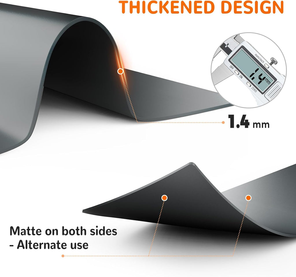 Warome Silicone Mat, 47"x 23" Silicone Mats for Kitchen Counter, Nonslip Heat Resistant Mat, Extra Large Kitchen Counter Mat, Countertop Protector for Craft, No Creases-Gray