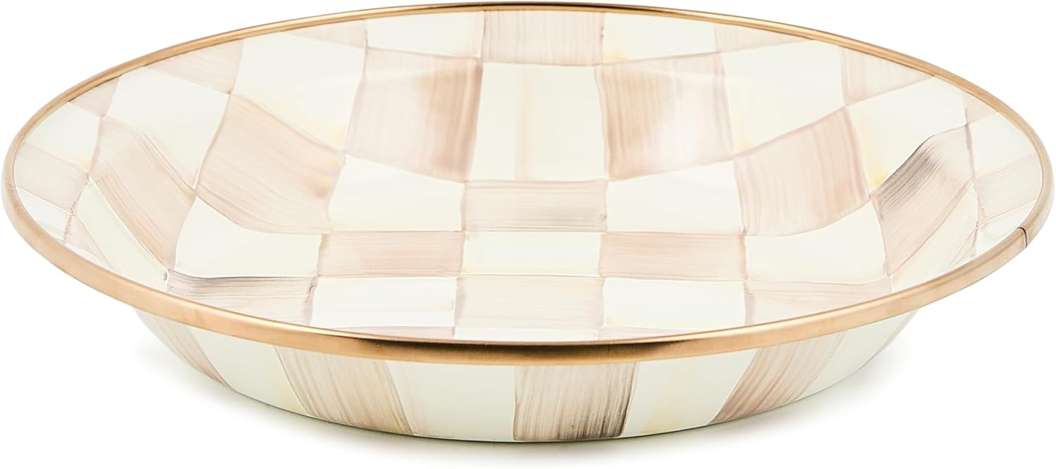 MACKENZIE-CHILDS Mocha Check Pie Plate