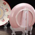 12 Pack 3 Inch Clear Plastic Easels or Stand/Plate Holders to Display Pictures or Other Items at Weddings, Plate Stands for Home Decoration, Birthdays, Tables