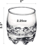 Bormioli Rocco Galassia Shot Glasses – Gift Set Of 6 Drinking Shot Cups With Elegant Curved Shape, Heavy Sham & Interlocking Feet – Short Shooter Tumblers For Liquors & Spirits (2.25oz)