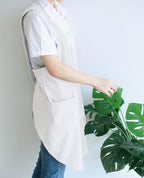 NEWGEM Japanese Linen Cross Back Cooking Aprons for Women Men with Pockets Cute for Baking Kitchen