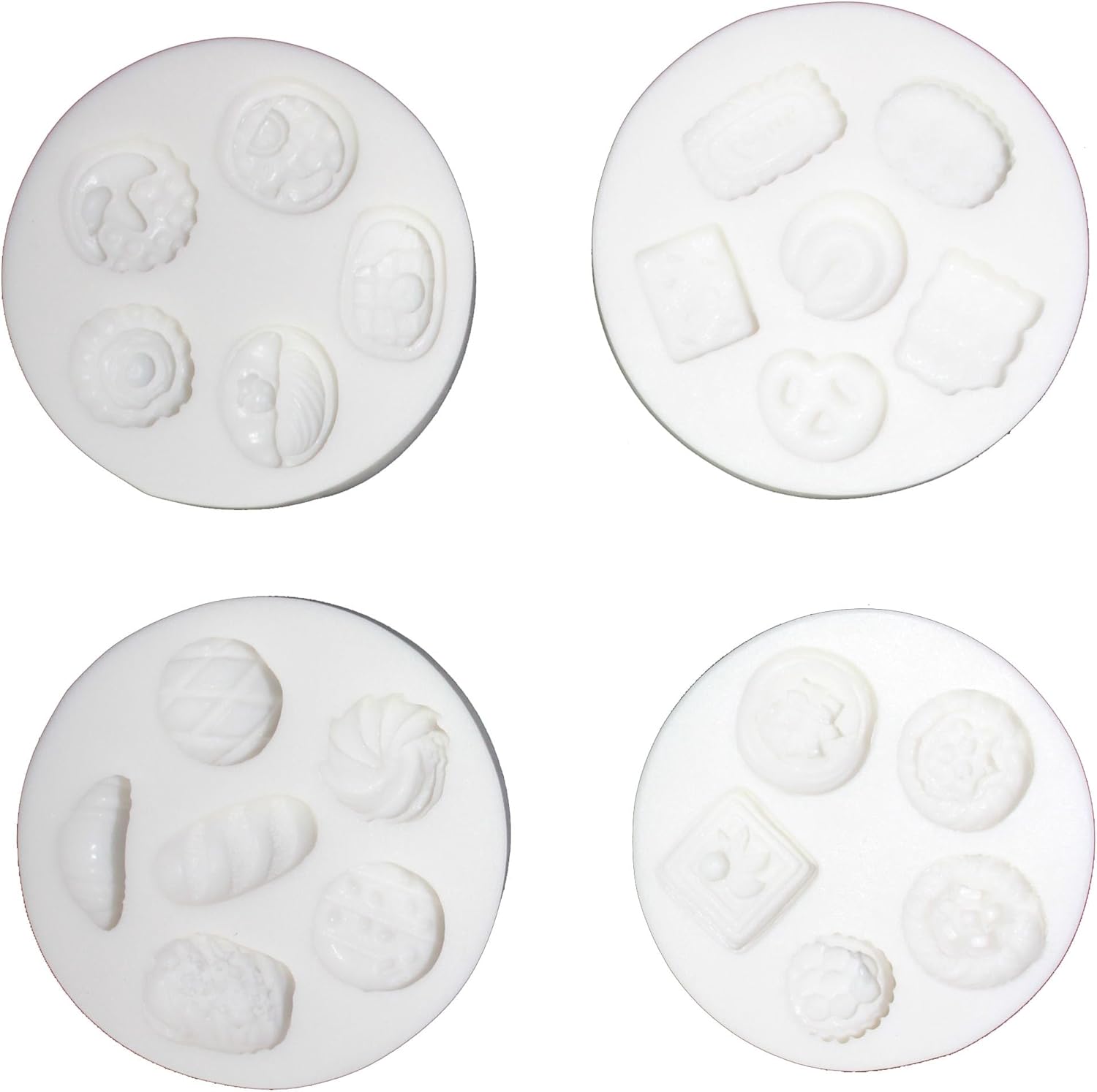 Lovely Small Items Silicone Fondant Molds Set For Cake Topper, Gumpaste, Candy & Chocolate, Polymer Clay and More (Round Food Items)
