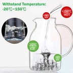 68oz Glass Pitcher with Lid and Handle - High Heat Resistance Glass Water Pitcher for Hot/Cold Water & Iced Tea (2.0L)