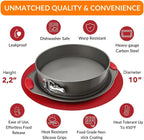 Boxiki Kitchen 10 Inch Nonstick Springform Pan, Professional Spring Form and Cheesecake Baking Mold, Leakproof Cake Pan with Silicone Handles