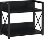 Giikin Kitchen Counter Shelf, 2 Tier Kitchen Spice Rack Organizer for Countertop, Wood Coffee Bar Organizer for Home (Black, S)