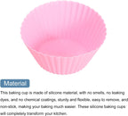 uxcell 18Pcs Silicone Cupcake Liners, Non-Stick Baking Cups, for Cooking Eggs, Baking Muffins and Make a Cake(Pink)