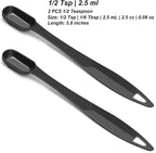 2 Pcs 1/2 Teaspoon(2.5 mL | 1/2 Tsp | 1/6 Tbsp | 2.5 cc | 1/16 oz) Stainless Steel Single Measuring Spoon, Long Handle Metal Measuring Spoon, Kitchen Gadgets for Cooking & Baking(Black)