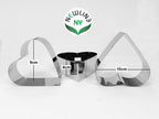 Newline NY Stainless Steel Dessert Rings (4 Pcs) Heart Shape Molded Salads, Pastries Mousse Molding Layering Cutter