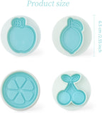 Cookie Stamps Set of 4, Cookie Press Mold, Decorating Supplies for DIY Baking, Cake, Pastry, Easy to Use- Fruit Series