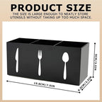 Silverware Organizer Countertop,Acrylic Small Silverware Caddy for Countertop,Knife Fork and Spoon Organizer for Kitchen Storage,Cabinet and Dining Room(Black)