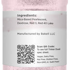 BAKELL Soft Pink Edible Glitter, 45 Grams | TINKER DUST Edible Glitter | KOSHER Certified | 100% Edible Glitter | Cakes, Cupcakes, Cake Pops, Drinks, Dessert Vegan Glitter & Dusts (45g Shaker, Soft Pink)