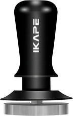 IKAPE 49mm Espresso Tamper, Black Premium Barista Coffee Tamper with Calibrated Spring Loaded, 100% Flat Stainless Steel Base Tamper for Espresso Machine
