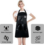Barista Waitress Chef Cooking Aprons Waterproof Canvas Hair Stylists Apron with 3 Pockets for Women
