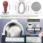 5Pcs/Set Espresso Tamper 51mm Accessories Kit, 51mm Coffee Tamper Espresso Tools Set with WDT Tool, Puck Screen, Dosing Funnel, Clean Brush Espresso Tampers Machine Fit 51mm Portafilters (51mm)