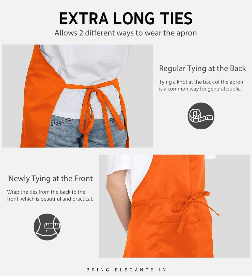 Syntus 12 Pack Bib Apron, Unisex Aprons Adjustable Waterdrop Resistant with 2 Pockets Cooking Kitchen Apron for Chef, BBQ Drawing Apron Bulk, Multi-Color