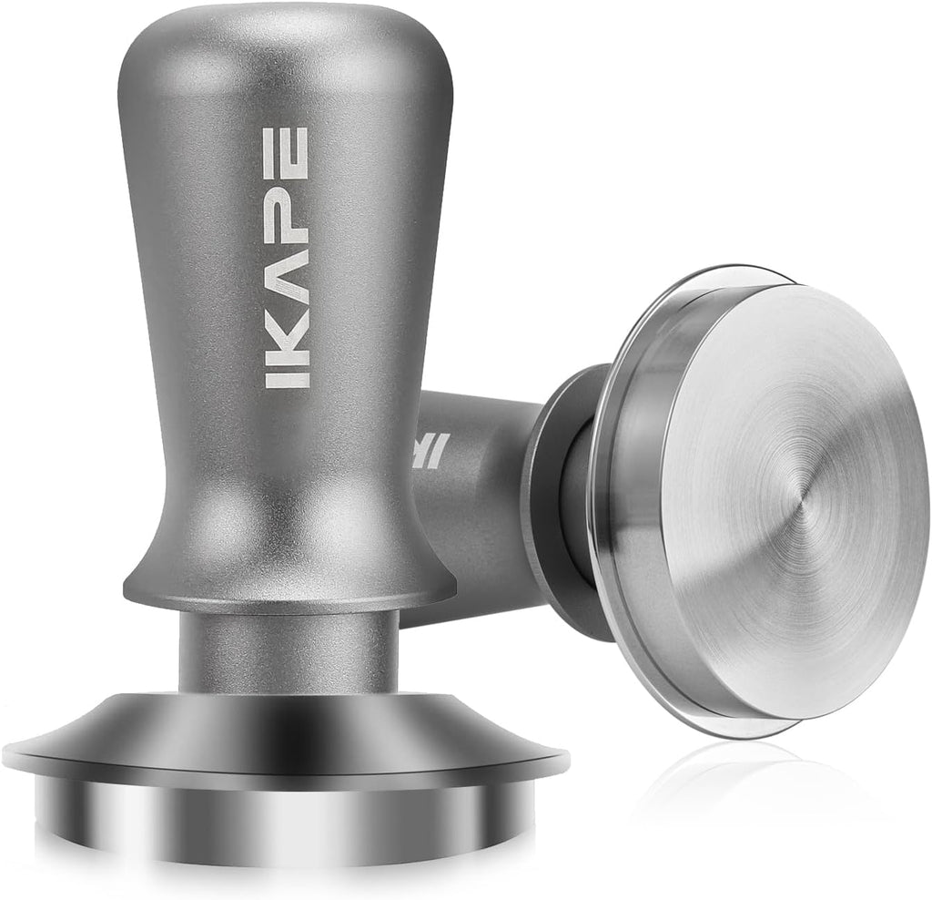 IKAPE 51MM Palm Espresso Tamper, Premium Barista Coffee Tamper with Calibrated Spring Loaded, 100% Flat Stainless Steel Base Tamper for Espresso Machine