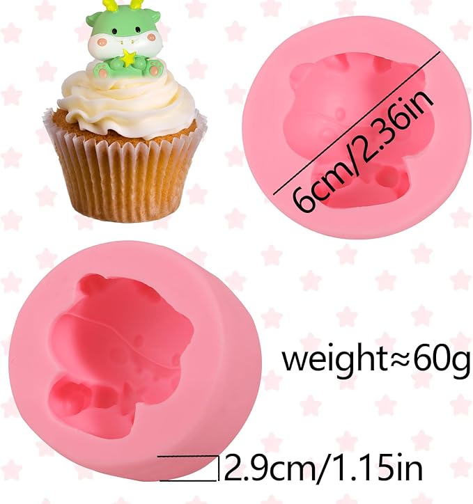 1 Pcs Zodiac Dragon Chocolate Silicone Mold, Cartoon Animals Fondant Molds, for Theme Party Kitchen Baking Cake Decoration Making Bread Biscuit Mousse Pudding Resin Clay Work Plaster Bath Ball