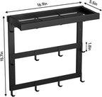 Coffee Mug Rack Wall Mounted, Rustic Metal Mug Holder Organizer with 12 Hooks and Top Shelf Cup Storage Rack for Home Kitchen Coffee Bar Station Mug Display and Collection