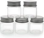 Juvale Mini Glass Spice Jars with Lids - 1.7 oz, Clear Art Deco, 5-Pack - Glass Craft Jars with Lids for Spices, Jams & Crafts