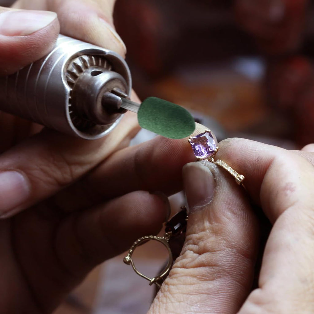 Mesee 39Pcs Rubber Polishing Bit Set, Assorted Grinding Head Buffing Wheel 13 Sizes Buffer Abrasive Bits 3mm Mandrel Bullet Cylinder Disc Shaped Polishing Burrs Bit Kit for Rotary Tools - Green