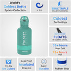 Coldest Insulated Water Bottle with Straw Lid - Stainless Steel Metal Insulated Bottle for Men & Women (Terraform Green, 64 oz)